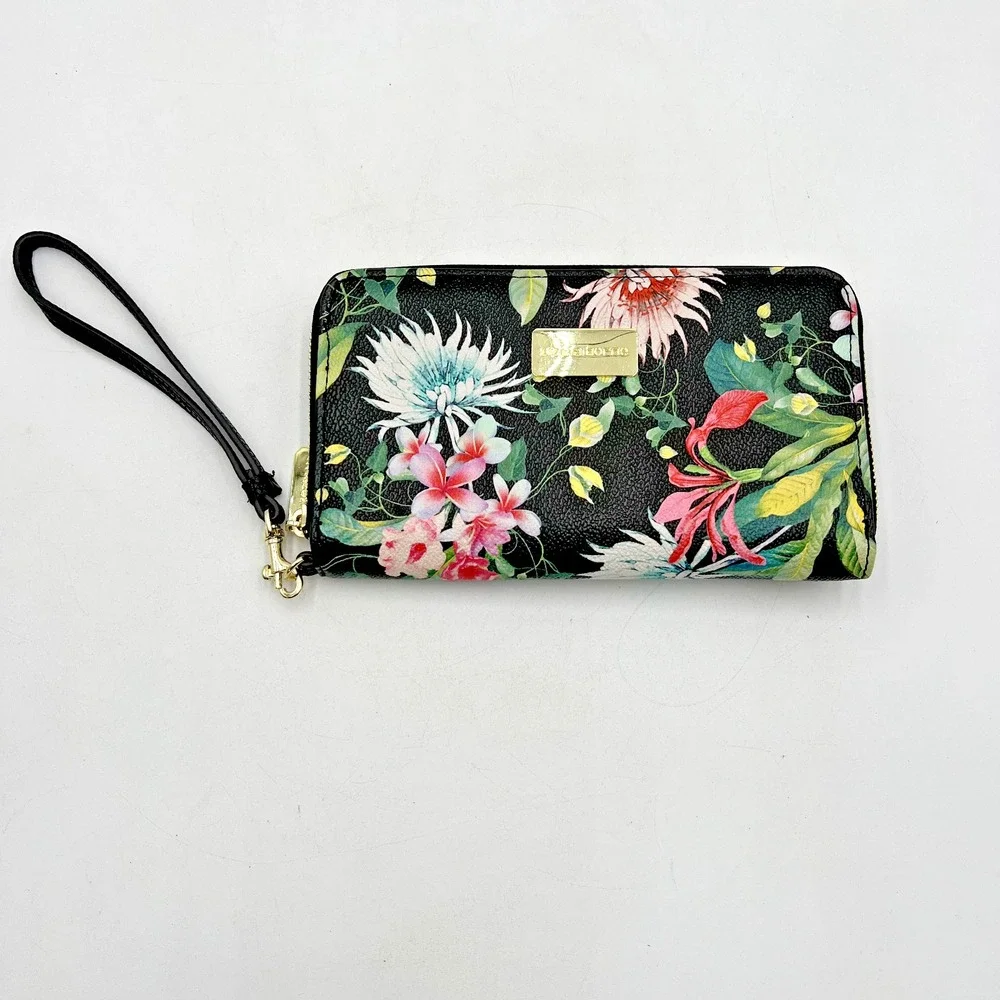 Liz Claiborne Black Floral Wallet‎
